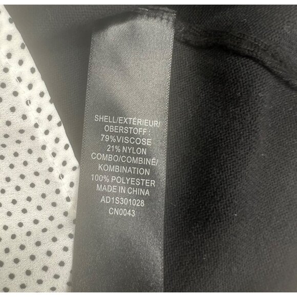 Adrianna Papell Twofer Ruffle Neck Black & Ivory Polka Dot Layered Sweater M - Picture 15 of 15